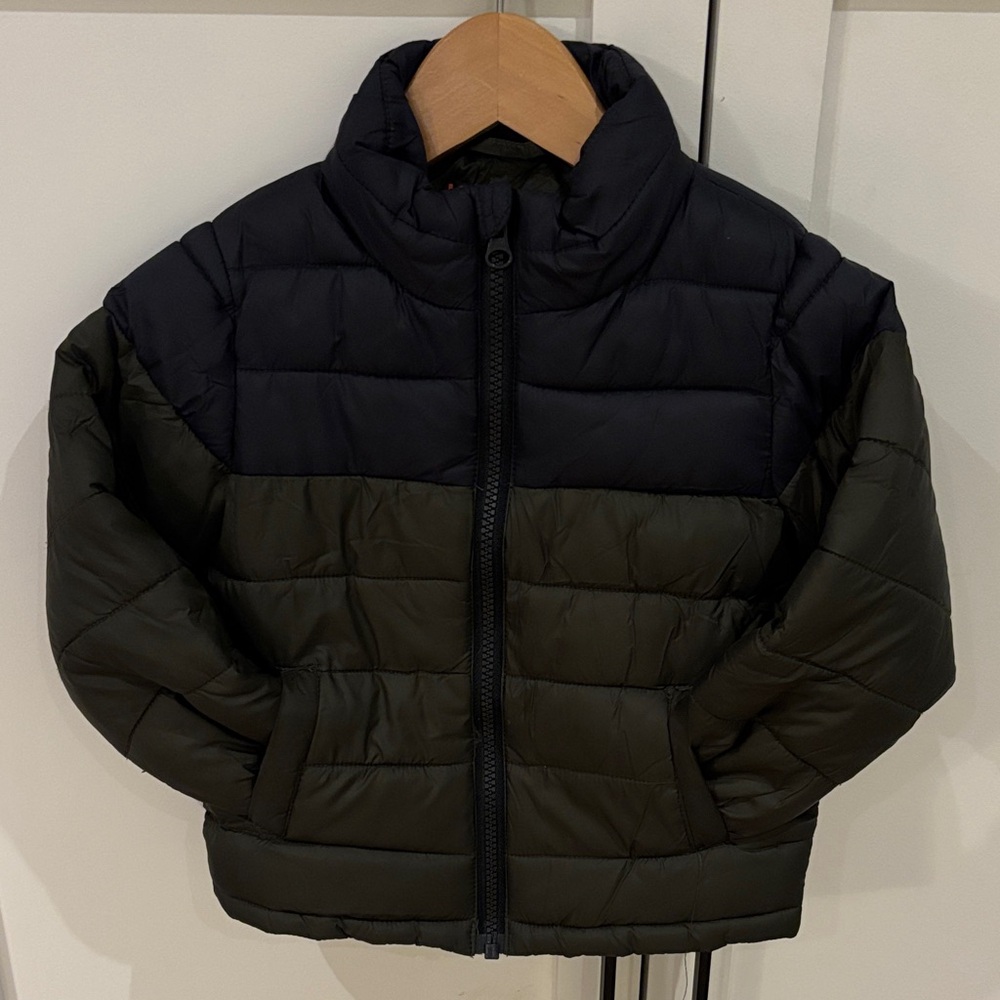 Toddler 3T Puffer Jacket - Navy and Green